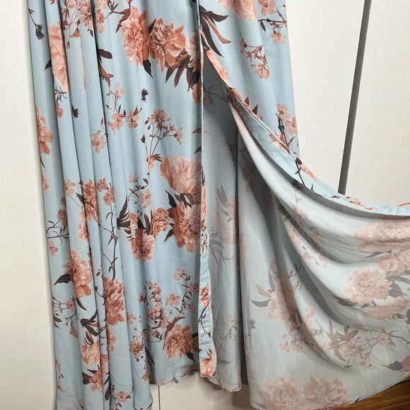 Fame and Partners - The Orianna Maxi - Blue Floral Long sleeve Dress- US 0 - RTR - Picture 8 of 12